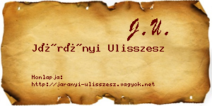 Járányi Ulisszesz névjegykártya